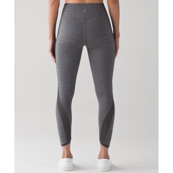 lululemon athletica Pants - Lululemon Gray/Heathered Black Featherlight Tight Luxtreme T60416 Size 6